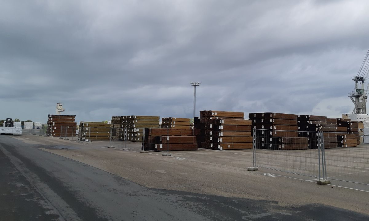 Wood storage in Honfleur harbour