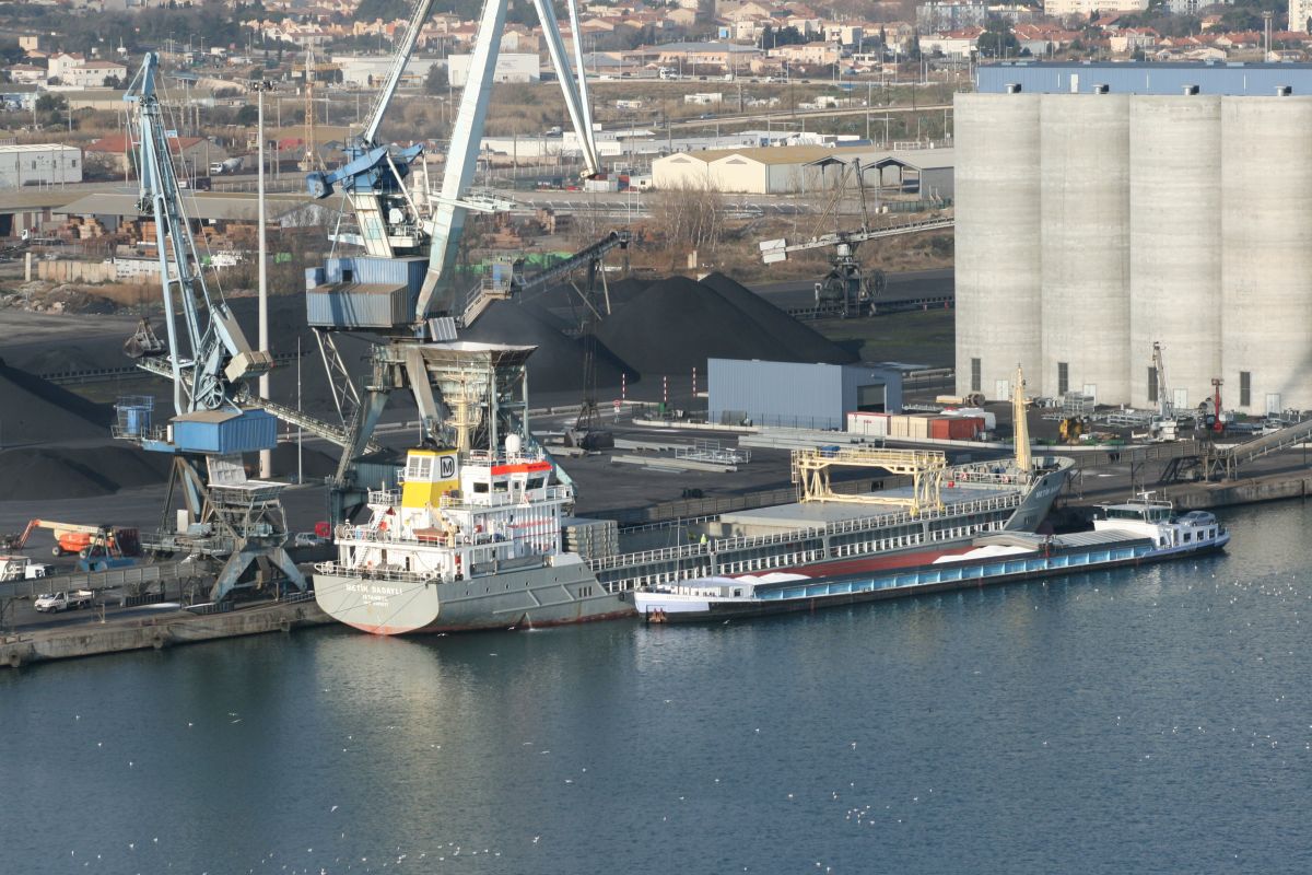 Vessel at berth in the port of Sète