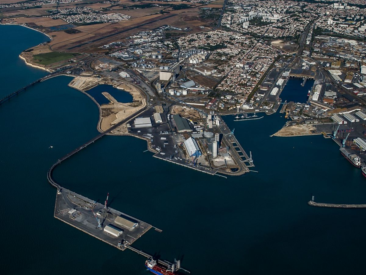 Aerial view of La Rochelle harbour