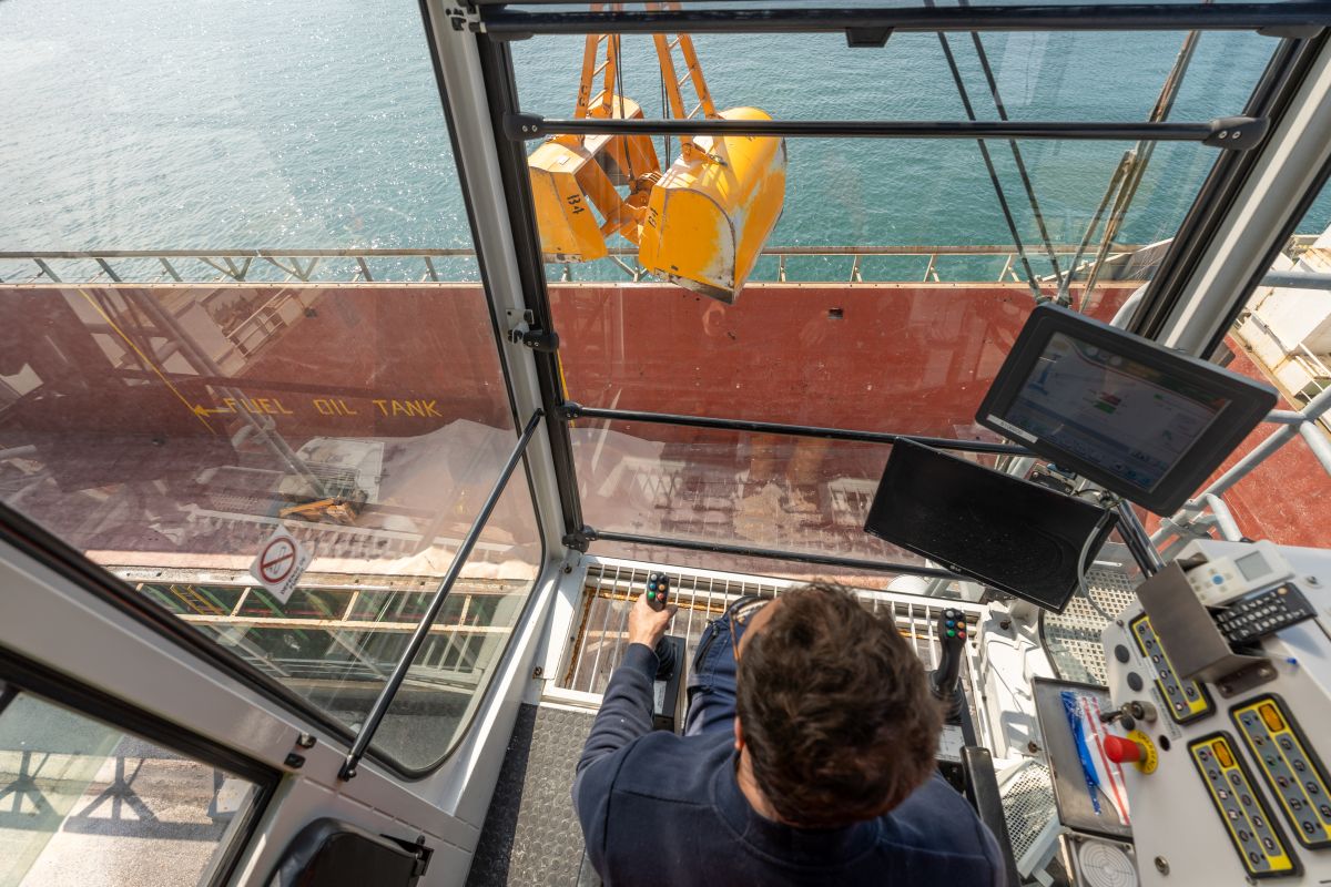 Panoramic view from the crane cab